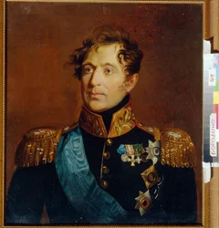 Retrato do Conde Geral Mikhail Miloradovich (Miloradovich) (1771-1825). Pintura por George Dawe (1781-1829), óleo sobre tela. arte inglesa