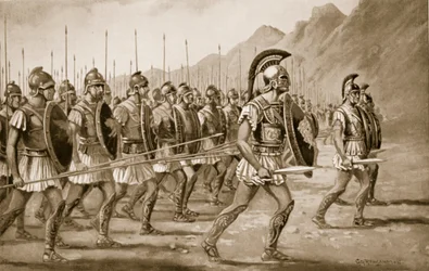 Uma falange macedónia, ilustração de «Hutchinson
