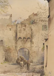 Portão no topo da Cidade Velha, San Remo, 1877 (wc no papel)