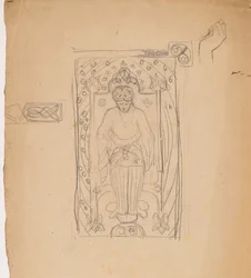 Estudo [Figura sentada num arco]