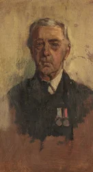 Retrato de B. Baxter, 90th & 41st, c.1920 (óleo sobre painel)
