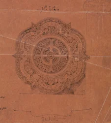 Desenhos executados para Jones e Willis, trabalhadores de metal e madeira e fabricantes de mobiliário de igrejas de Birmingham e Londres