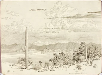 Sem título (desenho de transferência para o rio Verde, reserva apache, Arizona)