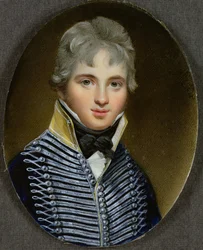 Miniatura de William Howe de Lancey (morto em 1815), Corneta em 17º Dragões de Luz e foi ajudante de campo em Wellington, 1807