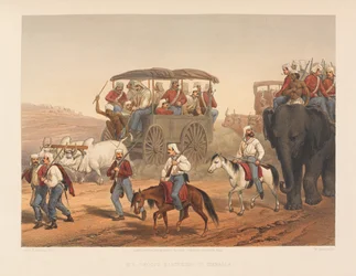 Tropas apressando-se para Umballa , 1857