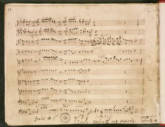 Partitura original do último fólio da ópera 