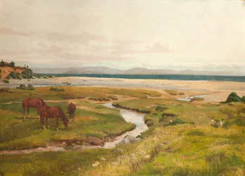 Costa cena com cavalos