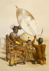 Umpanda, o rei dos AmaZulu, prancha 11 de «The Kafirs Illustrated», 1849