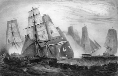 Comportamento intrépido do capitão Charles Napier, 15 de abril de 1809 c1857.