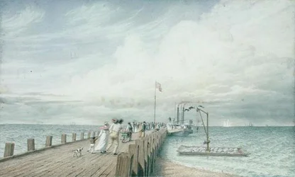 Cumulus ou Thunder Cloud, Portland Pier, Lake Erie, c.1830s-40s (aguarela e lápis sobre papel)