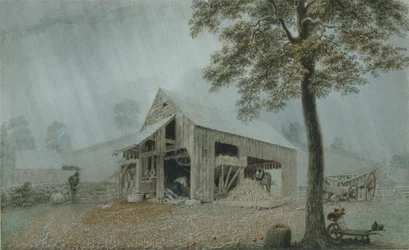 RainstormCider Mill em Redding, Connecticut, ca. 1840