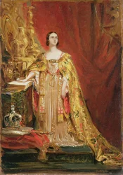 A rainha Vitória (1819-1901) a prestar o juramento da coroação, 28 de junho de 1838