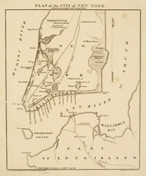 Plano da cidade de Nova York mostrando o feito [sic] e o Pantanal, 1856 (tinta preta sobre papel)