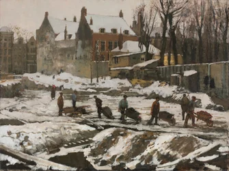 Local de construção em Amsterdã, c. 1902