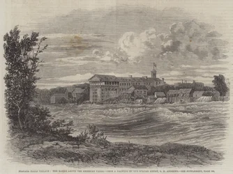 Niagara Falls Village, as corredeiras acima das Cataratas Americanas