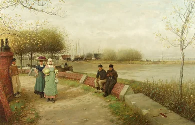 An Exchange of Compliments - Muiden, North Holland, c.1881 (óleo sobre tela)