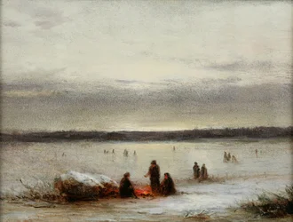 Cena de inverno (óleo no papelão)