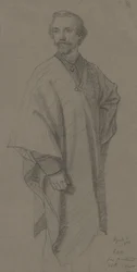 Auto-Retrato, 1870 (grafite em papel de parede marrom)