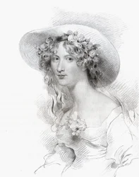 Anna Maria Porter, gravada por Thomas Woolnoth (1785-1857) da &39;National Portrait Gallery, volume V&39;, publicada c.1835