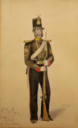 Sargento de Cor da Artilharia Marinha Real, 1854 (wc no papel)