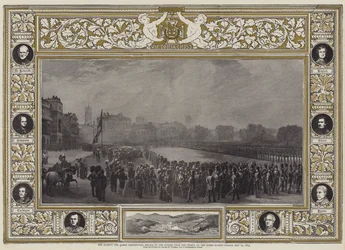 Sua Majestade, a Rainha, distribuindo Medalhas para os Heróis da Crimeia na Parada dos Cavaleiros, 21 de maio de 1855