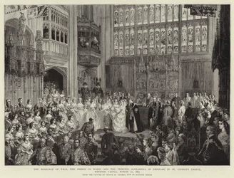 O Casamento do TRH O Príncipe de Gales e a Princesa Alexandra da Dinamarca na Capela de São Jorge, Castelo de Windsor, 10 de março de 1863