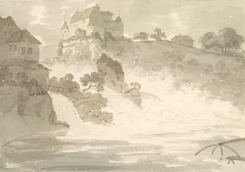 Cai em Schauffhausen, 1782 (wc sobre grafite com caneta e tinta no papel)