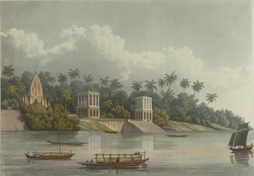 Hindoo Pagodas abaixo de Barrackpore no Ganges
