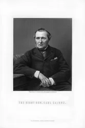 Hugh McCalmont Cairns, 1º Earl Cairns, estadista britânico, 1881.