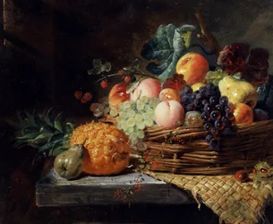 Dádiva da natureza. Pintura de George Lance (1802-1864) Coleção particular.