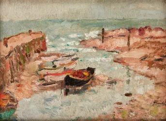 Barcos Encalhados, Baixo Largo (óleo no painel)