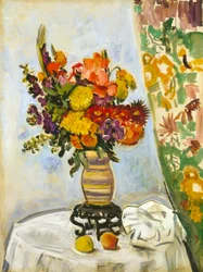 Flores num vaso chinês (óleo sobre tela)