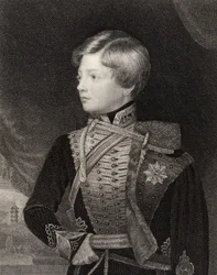 Jorge V, rei de Hanôver, gravado por T.A. Dean, de «Galeria Nacional de Retratos, volume III», publicado c. 1835