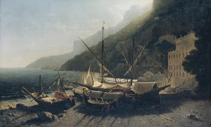 Vista em Amalfi, Baía de Salerno, 1857.