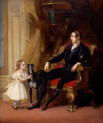 Albert, Príncipe Consorte com a Princesa Victoria e Eos (óleo sobre tela)