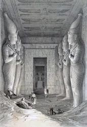 Interior do Grande Templo, Abu Simbel, século XIX