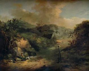 Uma encosta com vagabundos reposing, c1793