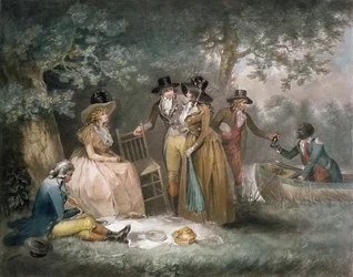 The Anglers &39;Repast, gravado por William Ward (1766-1826), pub. por JR Smith, 1789 (gravura em mezzotint)