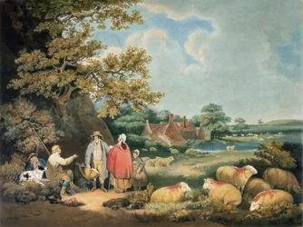 Os pastores, gravados por William Ward (1766-1826), pub. por H. Morland, 1806 (gravura em mezzotint)