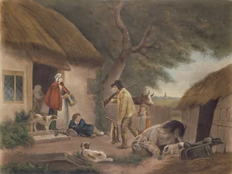 O Warrener, gravado por William Ward (1766-1826), pub. por H. Morland, 1806 (gravura em mezzotint)