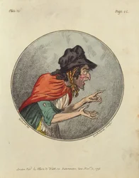 Desenho de uma velha, gravado por Isaac Cruikshank