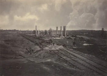 Destruição do Trem da Portaria de Hood, década de 1860.