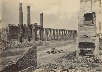 Ruínas do R.R. Depot, Charleston, Carolina do Sul, década de 1860.