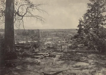 O campo de batalha de Peach Tree Creek, Geórgia, década de 1860.