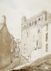 Castelo de Swansea (aguarela e lápis sobre papel)
