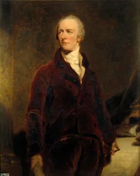 Retrato de William Pitt (1759-1806) Chanceler do Tesouro da Grã-Bretanha Pintura de Georges Healy (1808-1894) Sol do século XIX. 1,27x1,02m, depois de Sir Thomas Lawrence (1796-1830)