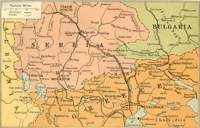 Mapa da frente de Salônica, 1919.