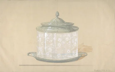Projeto para uma caixa de vidro com base e tampa de prata, 1820-65.