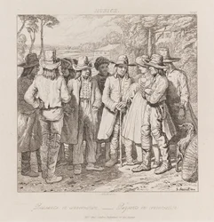 Peasants Conversing, Munich, c.1821 (gravura)