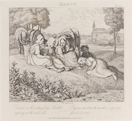 Camponeses retornando do mercado, Nancy, c.1821 (gravura)